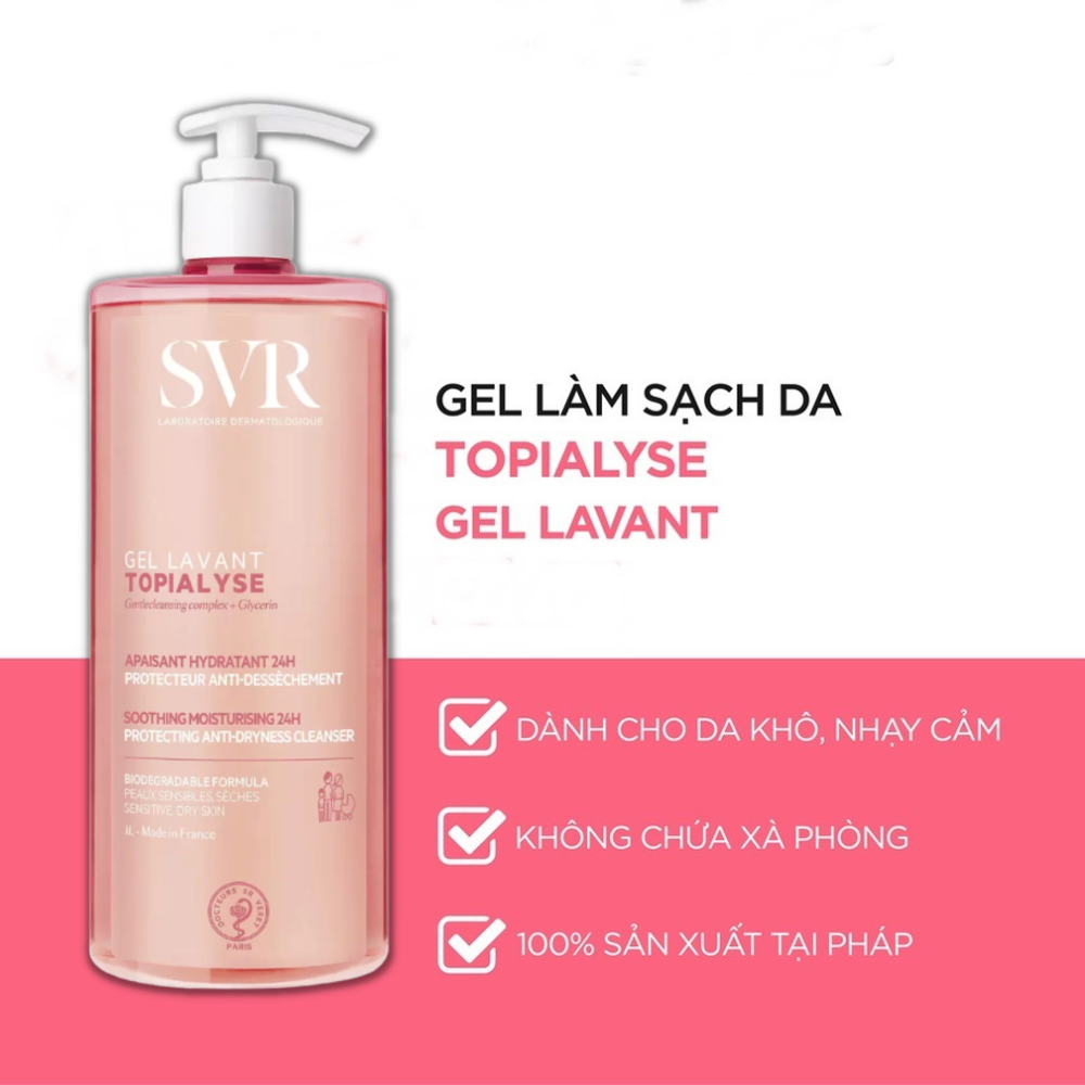 Sữa rửa mặt SVR Topialyse Gel Lavant 400ML dành cho da khô, da nhạy cảm