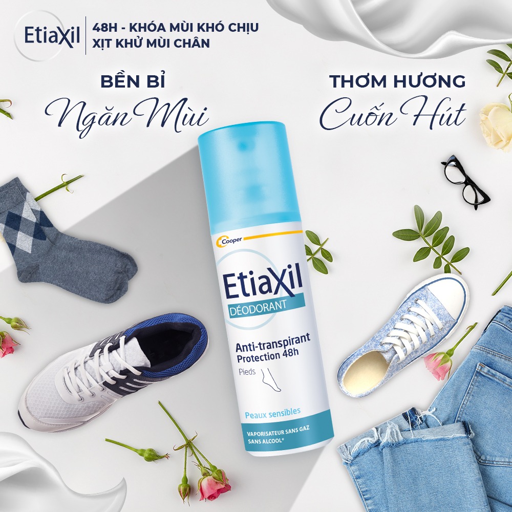 Xịt khử mùi EtiaXil ngăn mồ hôi & giảm mùi hôi chân 100ml