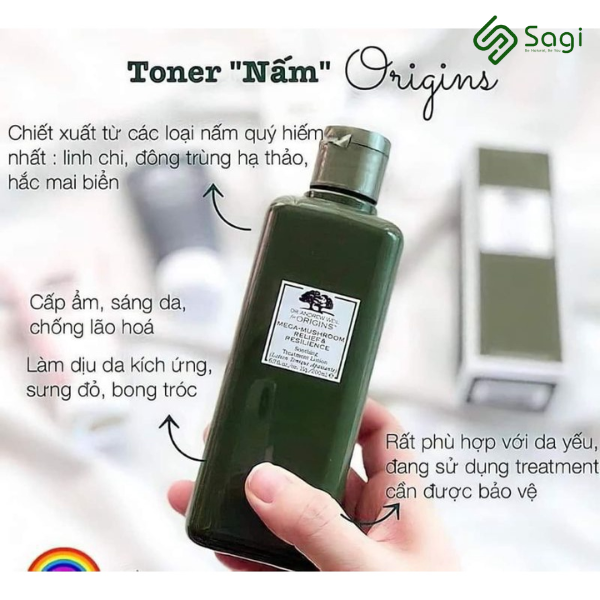 Toner Nấm Origins Dr. Andrew Mega Mushroom 200ml