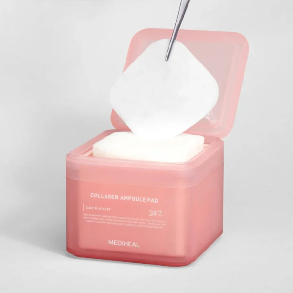 Toner Pads Cấp Ẩm Mediheal Collagen Ampoule Pad 100 miếng (Hồng)