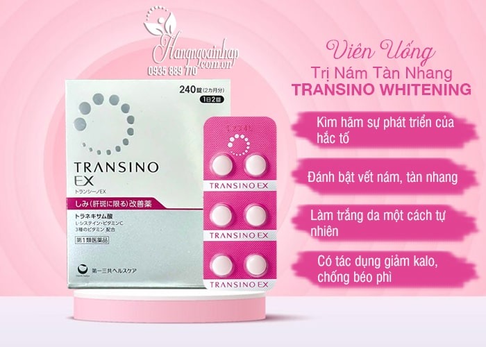 TRANSINO. Viên Uống Trị Nám EX 240 viên