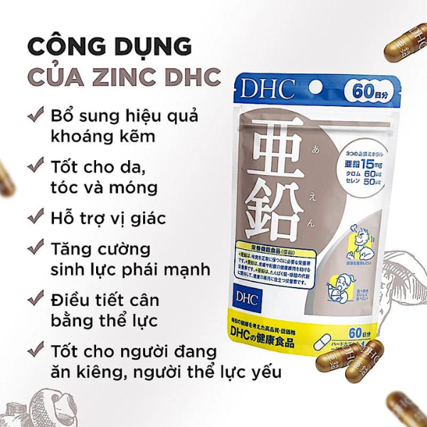 Viên uống DHC Kẽm 60 viên