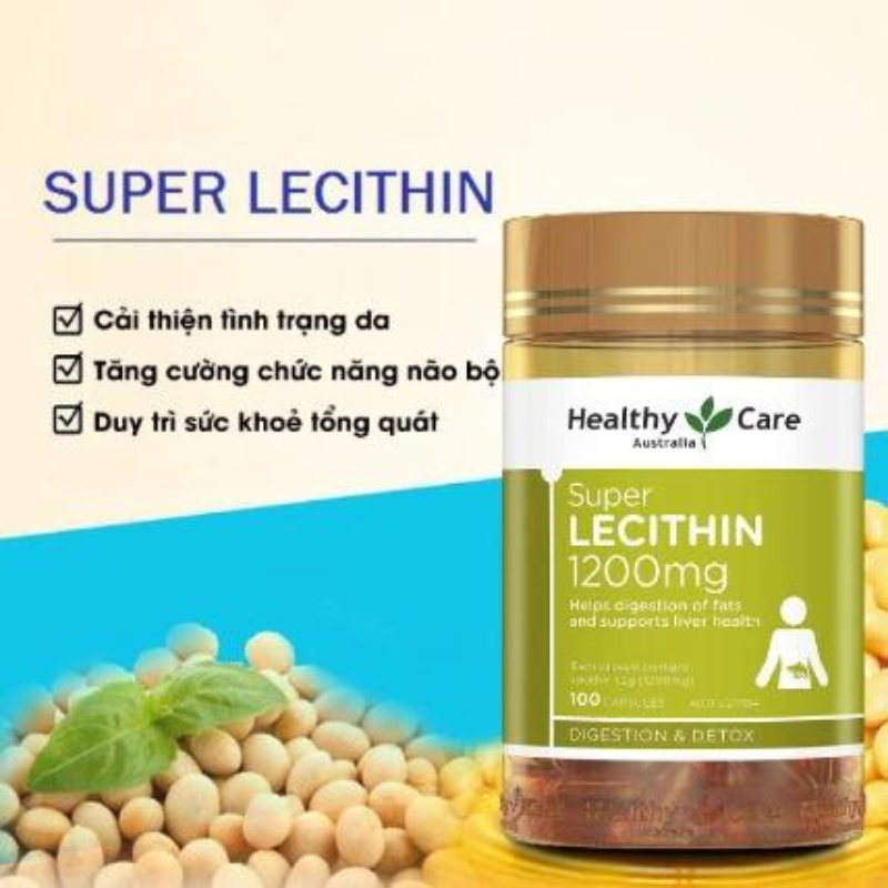 Viên Uống Healthy Care Lecithin mầm đậu nành 100 viên