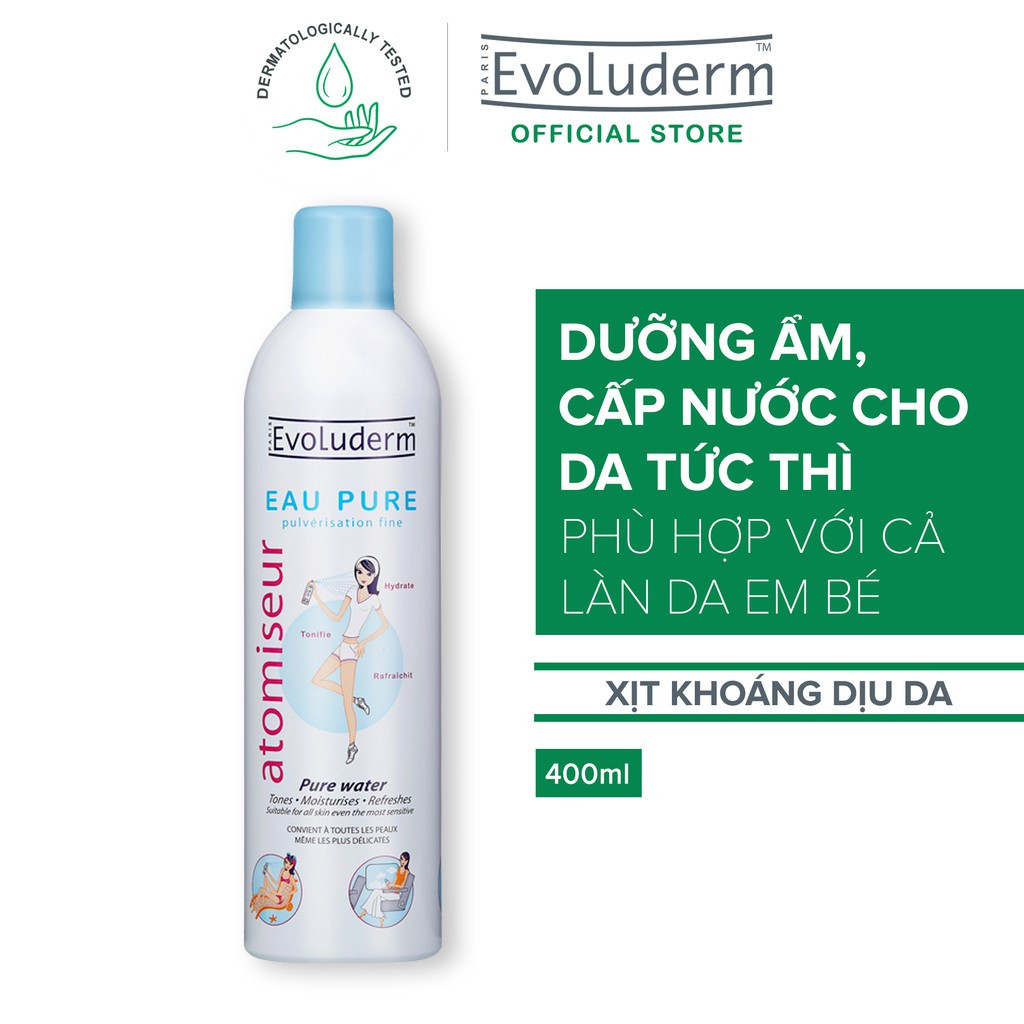 Xịt khoáng EvoLuderm Pháp 400ml
