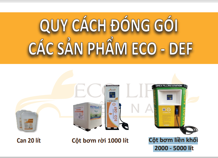 DUNG DỊCH XỬ LÝ KHÍ THẢI DÀNH CHO ĐỘNG CƠ DIESEL: ECO DEF/ADBLUE