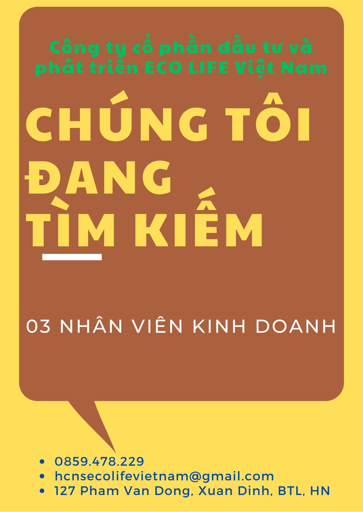 TUYỂN DỤNG NHÂN VIÊN KINH DOANH THỊ TRƯỜNG