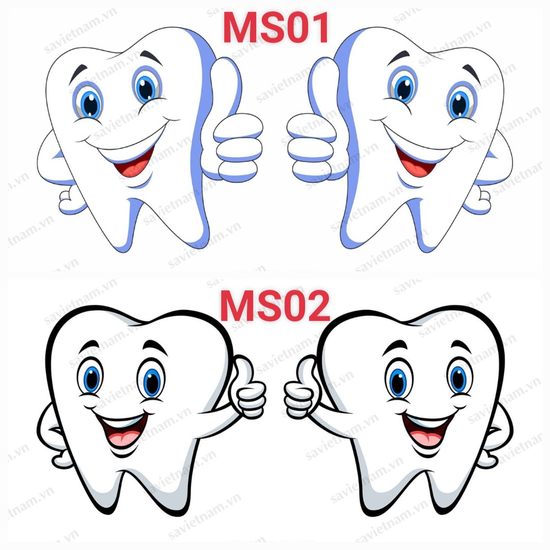 Decal hình răng dán cửa kính phòng khám Nha khoa | An Khang Mart