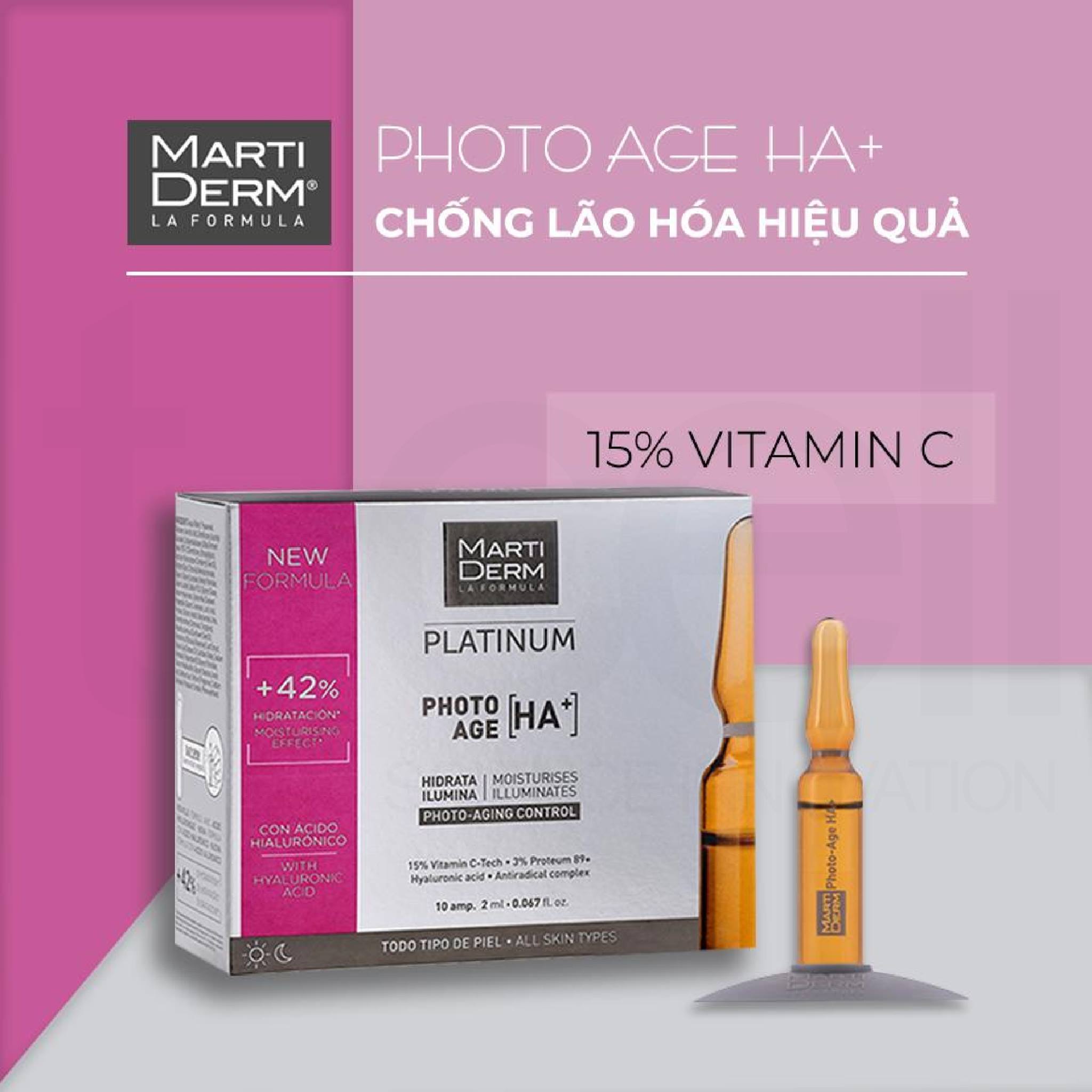 Ampoule chống lão hóa Martiderm Platinum Photo Age HA+ 30 ống x 2ml