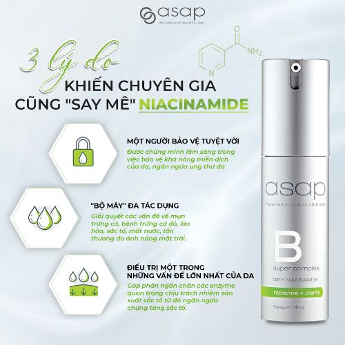 Tinh chất dưỡng sáng da, giảm mụn, chống lão hóa Asap Super B Complex - 30ml