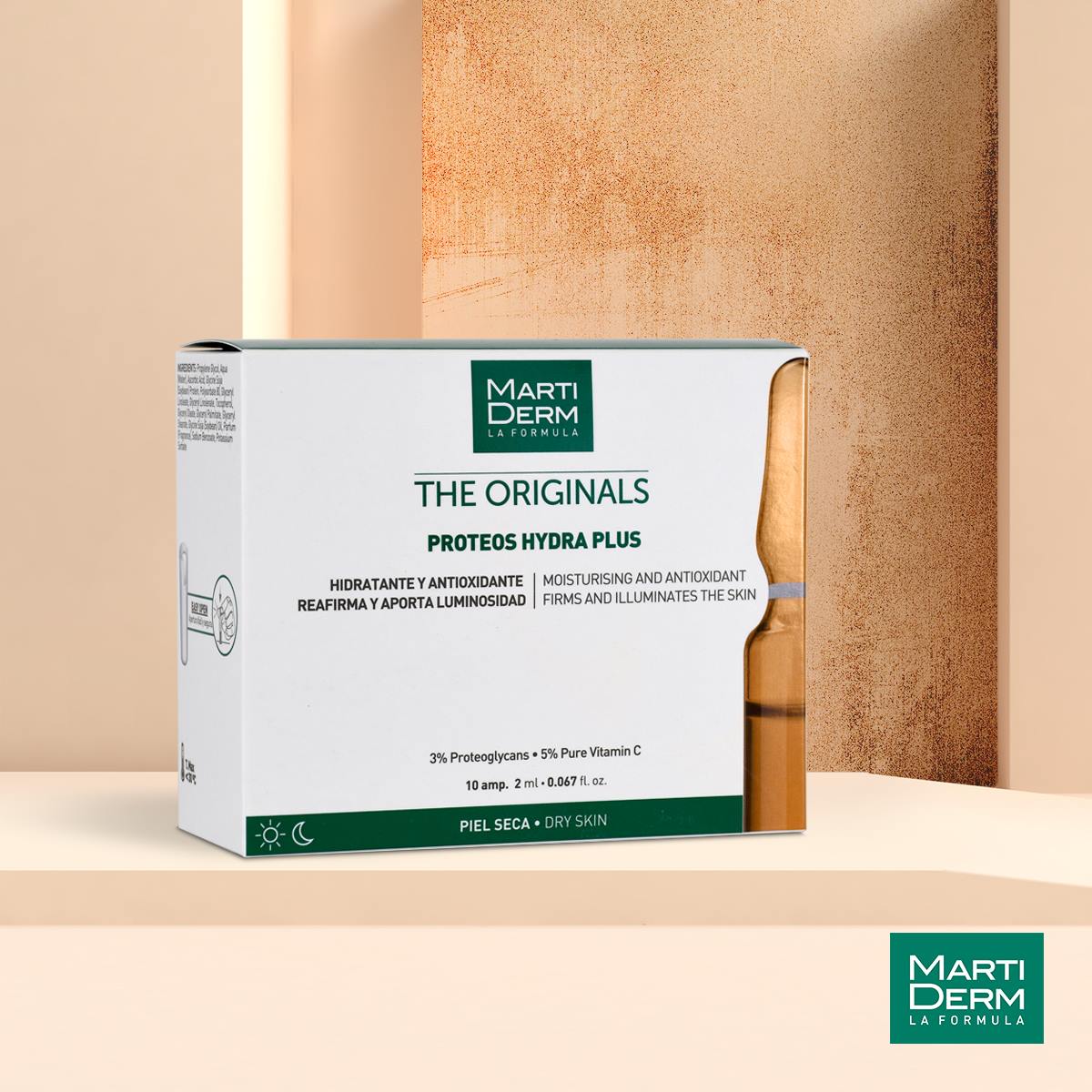 Ampoule dưỡng ẩm, làm săn chắc & ngừa lão hoá da MartiDerm The Originals Proteos Hydra Plus - 30 ống x 2ml