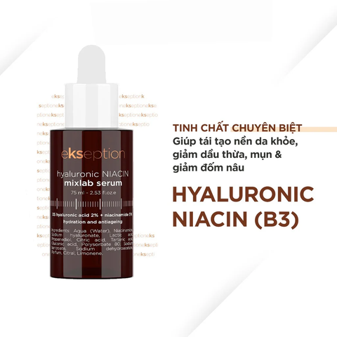 Tinh chất kiềm dầu, sáng da và mờ thâm Ekseption Hyaluronic Niacin - 75ml