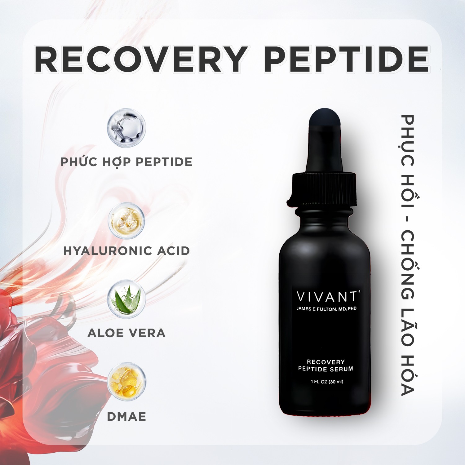 Tinh chất cấp ẩm phục hồi và săn chắc da chuyên sâu Vivant Recovey Peptide - 30ml