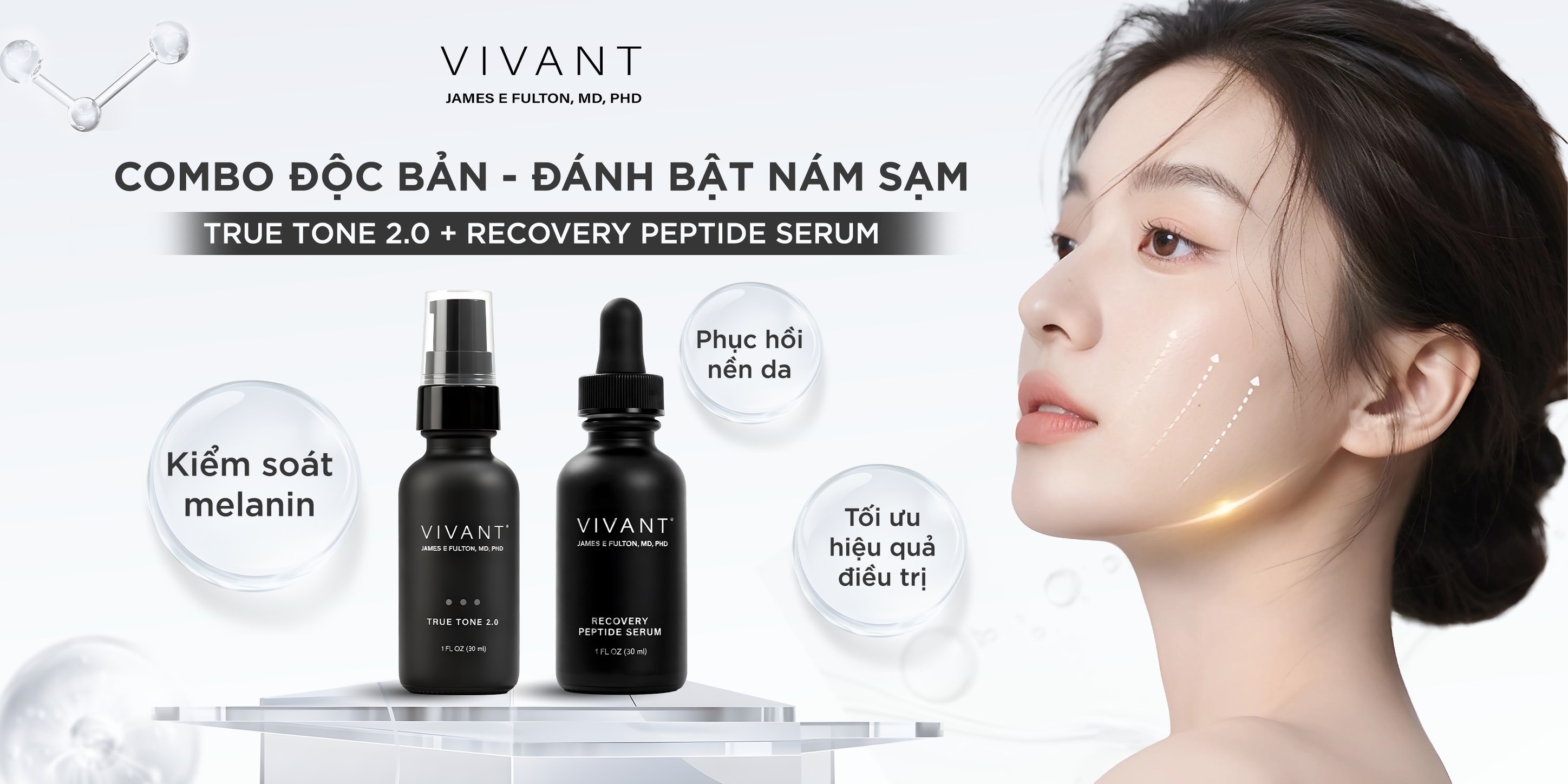Tinh chất cấp ẩm phục hồi và săn chắc da chuyên sâu Vivant Recovey Peptide - 30ml