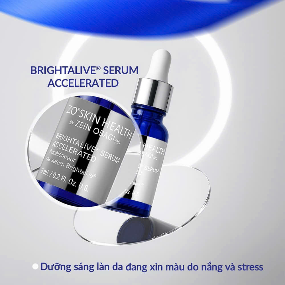 Tinh chất hỗ trợ giảm nám tàn nhang, sáng đều màu da chuyên sâu ZO Brightalive Serum Accelerated - 6lọ x 8ml