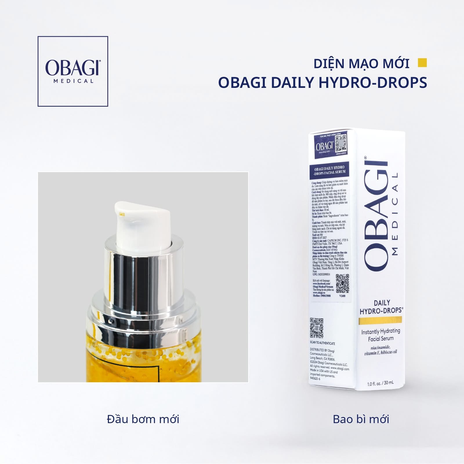 Tinh chất cấp nước phục hồi da Obagi Daily Hydro Drops