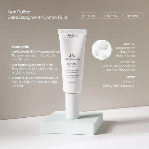 Kem Dưỡng Sáng Da Và Làm Mờ Vết Thâm Nám BABE Depigment + Control Fluid - 40ml