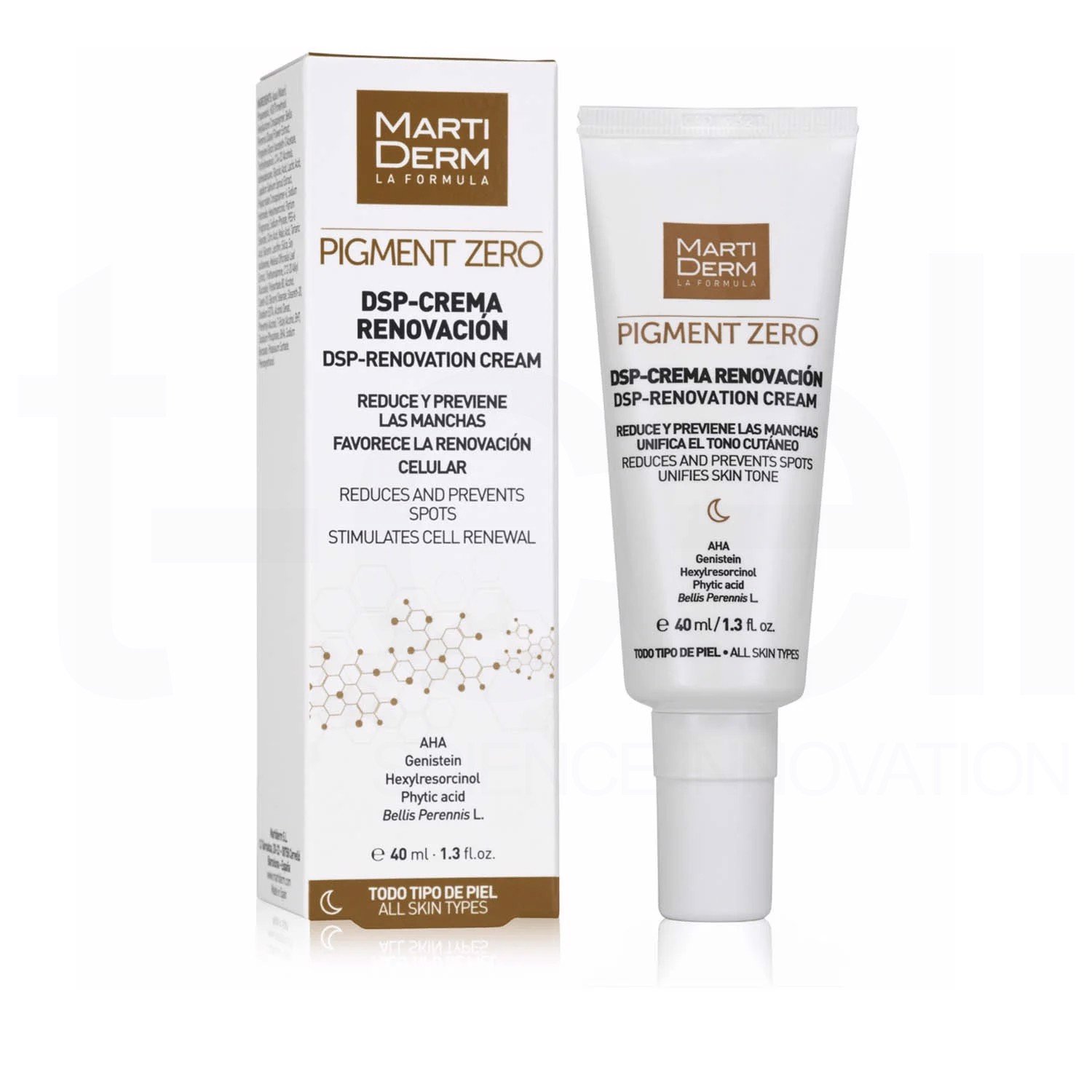 Kem dưỡng đêm làm sáng da, mờ sắc tố, duy trì sau Hydroquinone Martiderm Pigment Zero DSP Renovation Cream 40ml