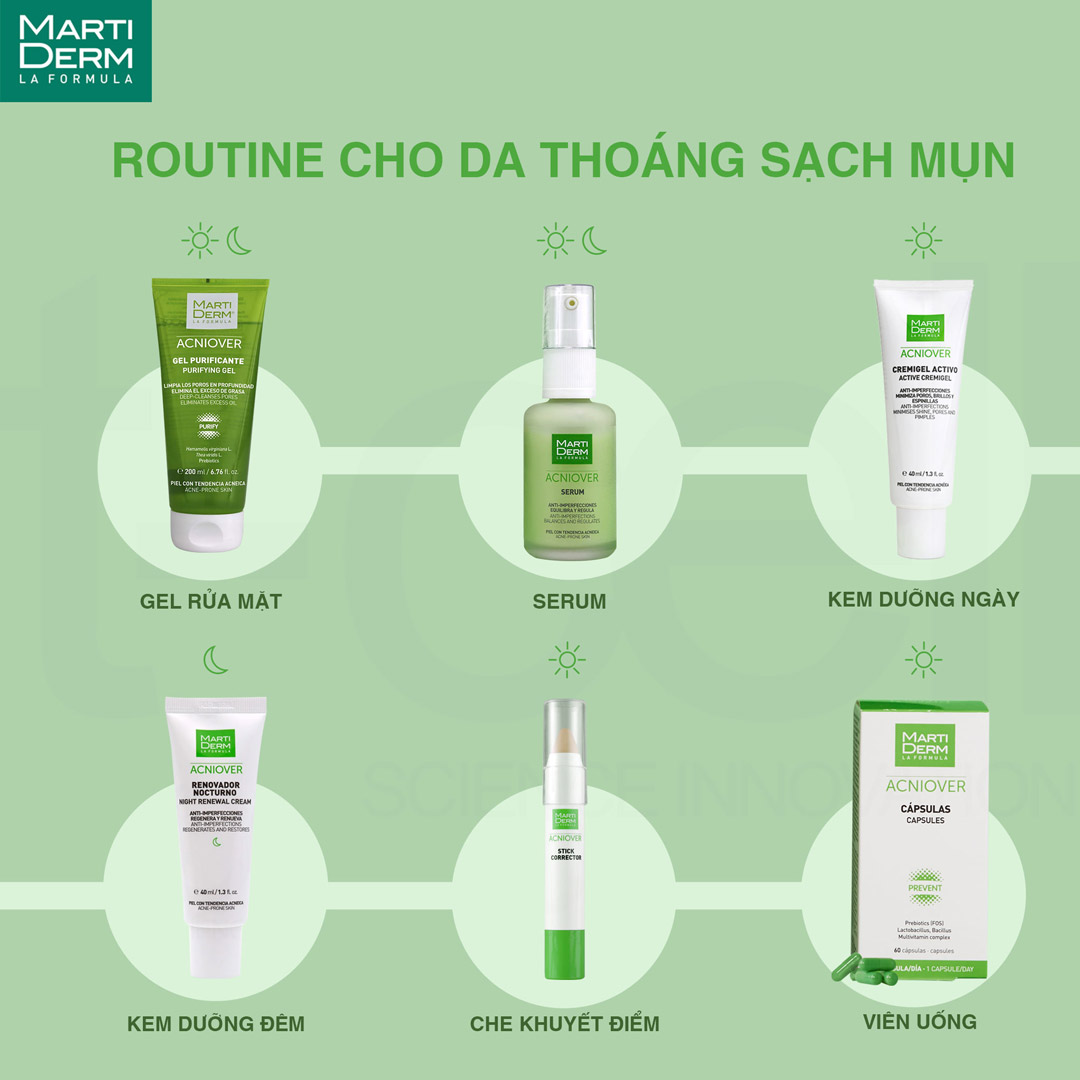 Kem dưỡng giảm nhờn, mụn  & se lỗ chân lông Martiderm Acniover Active Cremigel - 40ml
