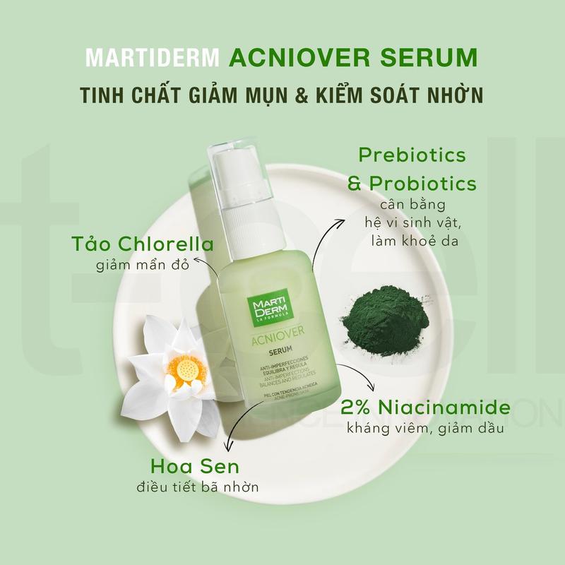 Tinh chất giảm mụn & kiểm soát nhờn Martiderm Acniover Serum - 30ml