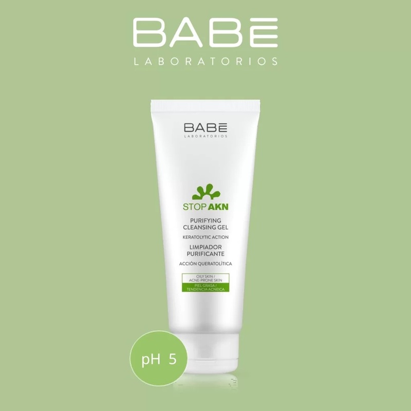 Sữa rửa mặt BABE Stop AKN Purifying Cleansing Gel cho da dầu mụn - 100ml