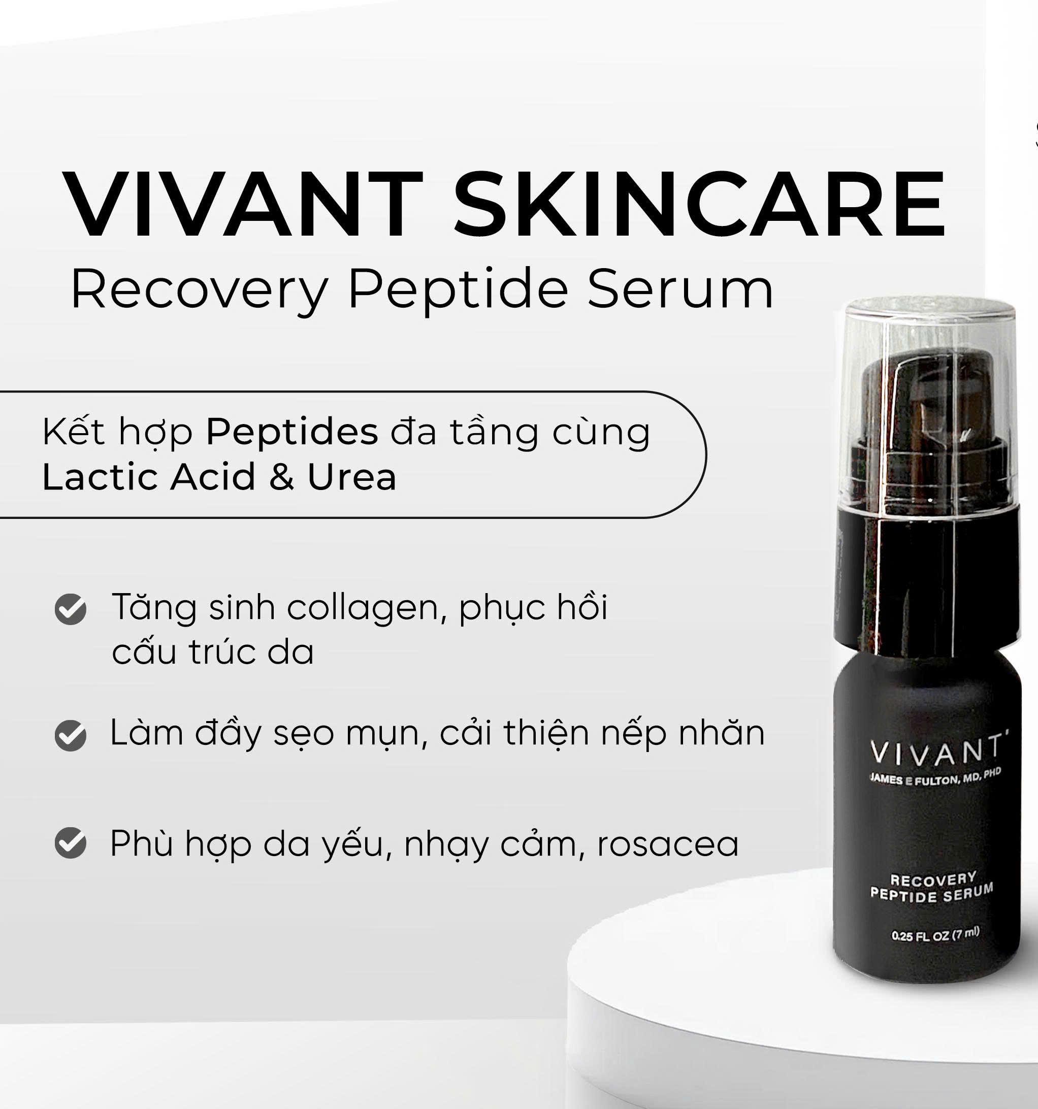 Tinh chất cấp ẩm phục hồi và săn chắc da chuyên sâu Vivant Recovey Peptide - 30ml
