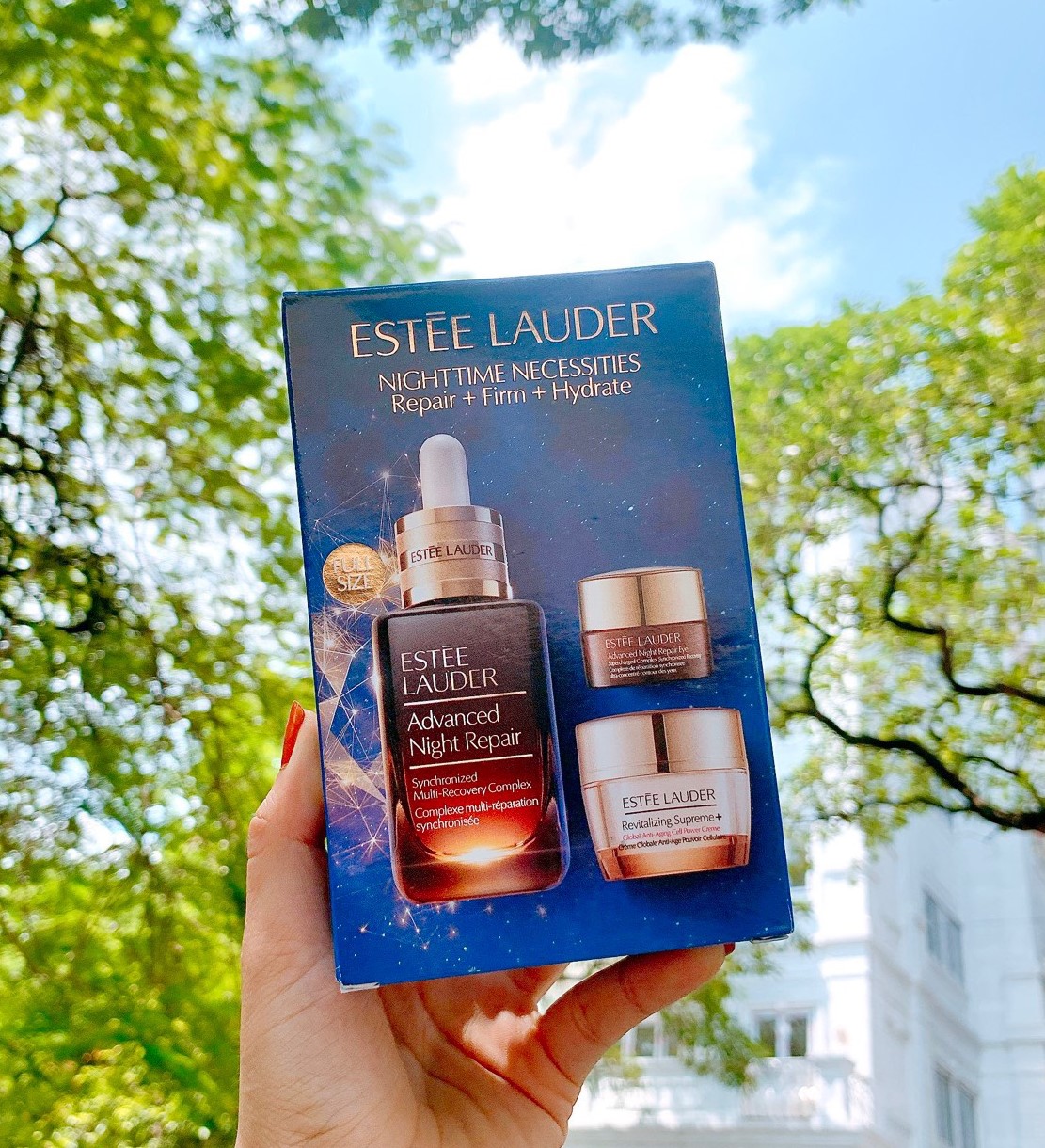 Set phục hồi da, chống lão hóa Estee Lauder Nighttime Necessities Repair + Lift + Hydrate