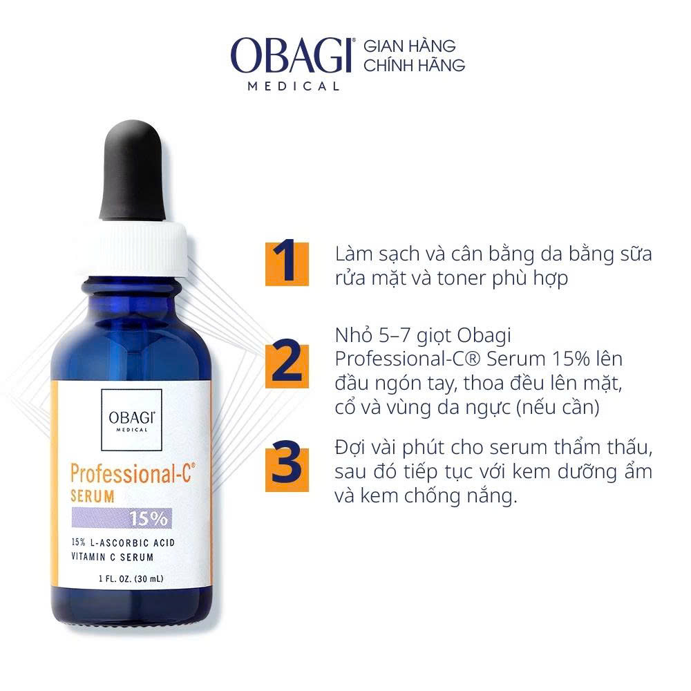 Serum chống oxy hóa, làm sáng đều màu da Obagi Professional C Serum 15% - 30ml