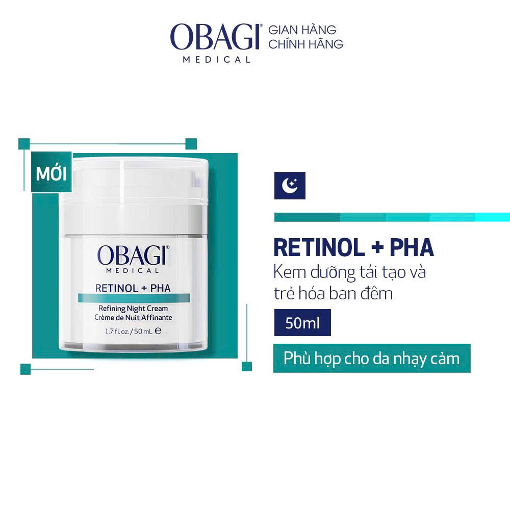 Kem dưỡng tái tạo & trẻ hóa da ban đêm Obagi Retinol + PHA - 50ml