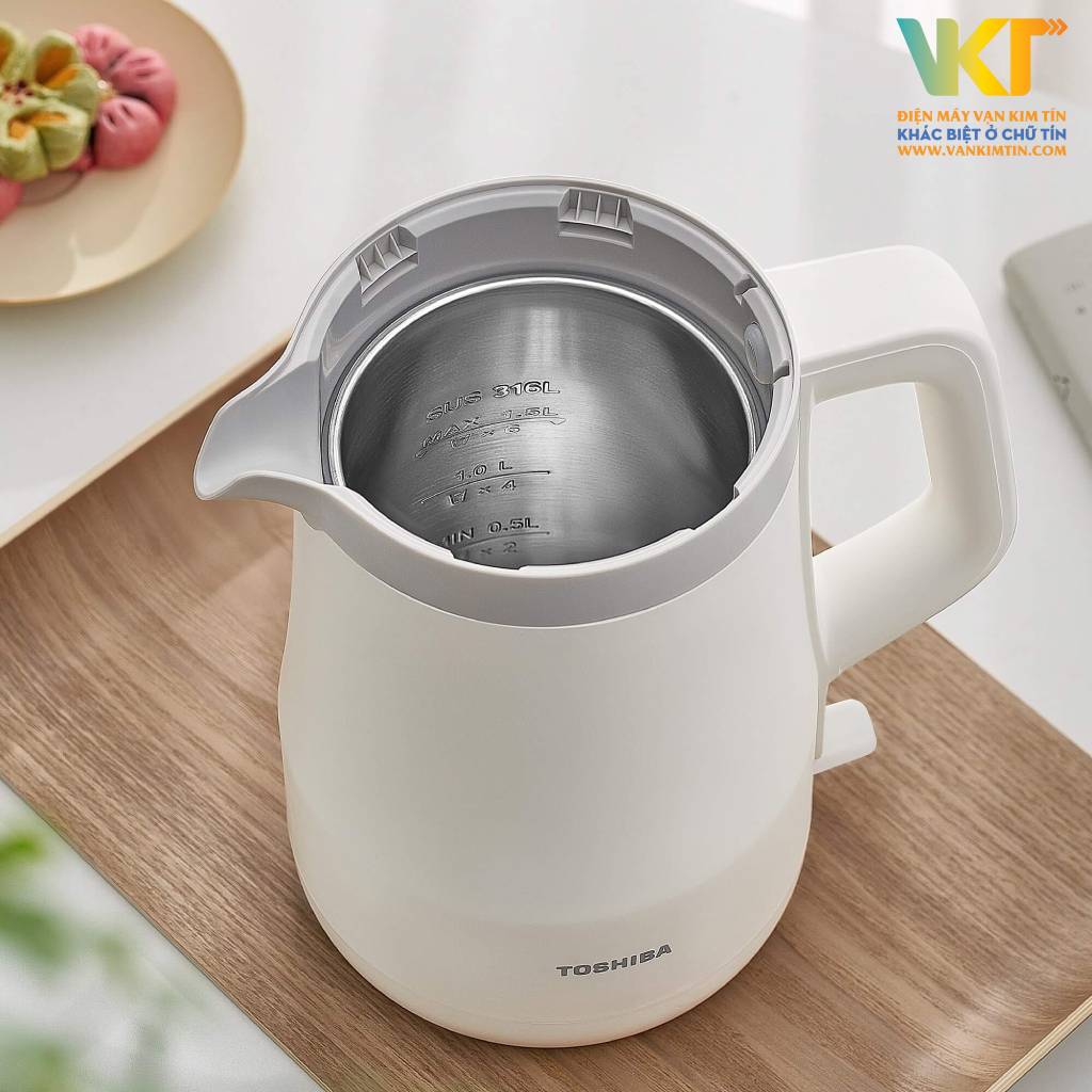 Bình đun siêu tốc Toshiba KT-15DRTVN(W) - An toàn với các chất liệu cao cấp, không ảnh hưởng sức khỏe