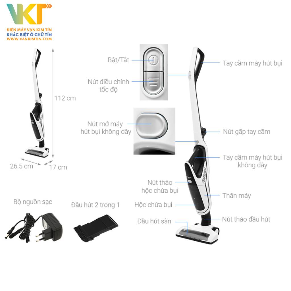 Máy hút bụi không dây Hitachi PV-X80M - Thông số kỹ thuật