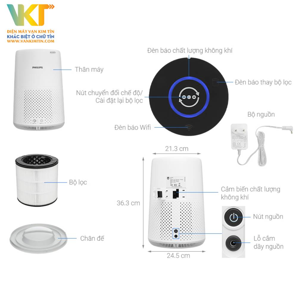 Máy lọc không khí Philips AC0850/20 - Thông số kỹ thuật