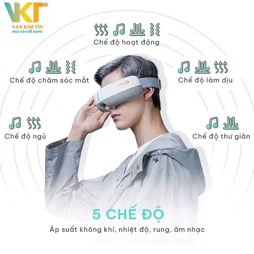 Máy massage mắt SKG E3 - Dễ dàng sử dụng với 5 chế độ