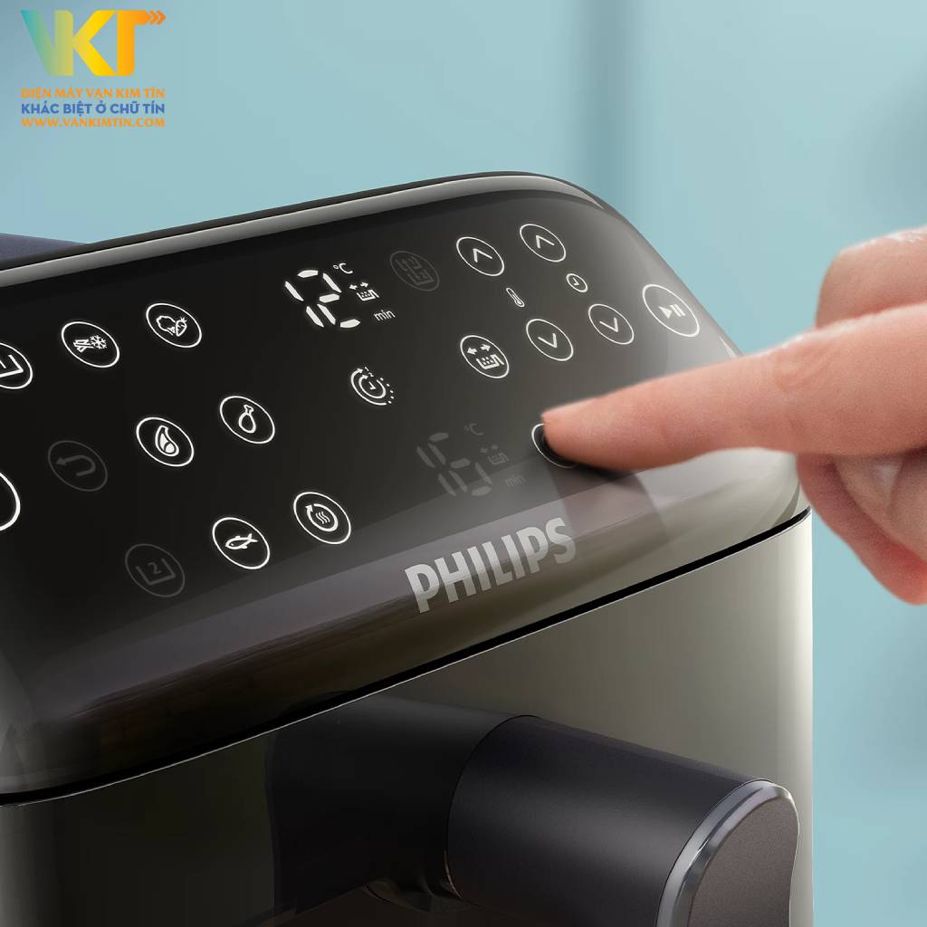 Nồi chiên không dầu Philips 10 lít NA462/70 - 6 chương trình với bảng điều khiển cảm ứng thông minh, dễ thao tác