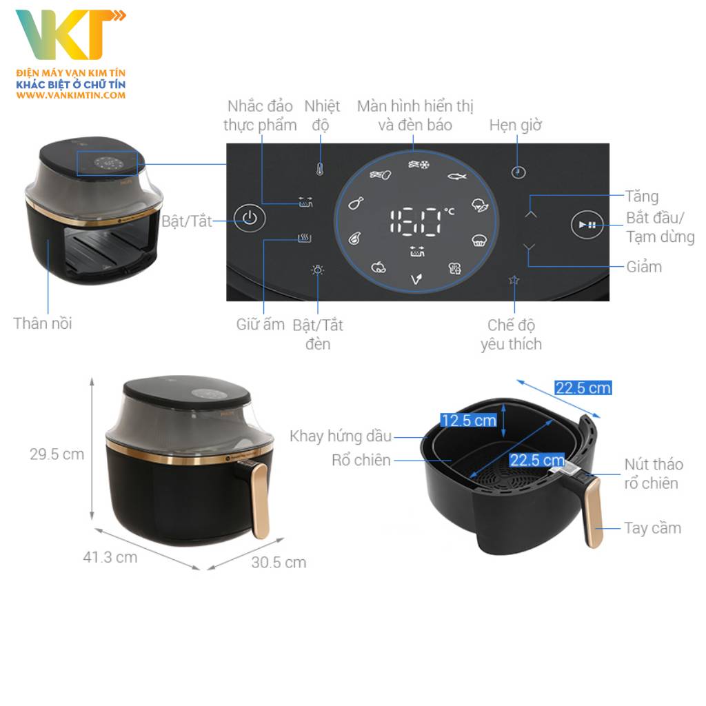 Nồi chiên không dầu Philips NA332/00 -Thông số kỹ thuật