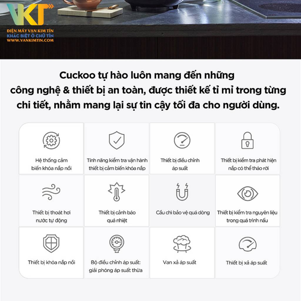 Nồi cơm điện tử cao tần áp suất Cuckoo 1.8 lít CRP-AHXB1008F/BKBRVNCV - Thông số kỹ thuật