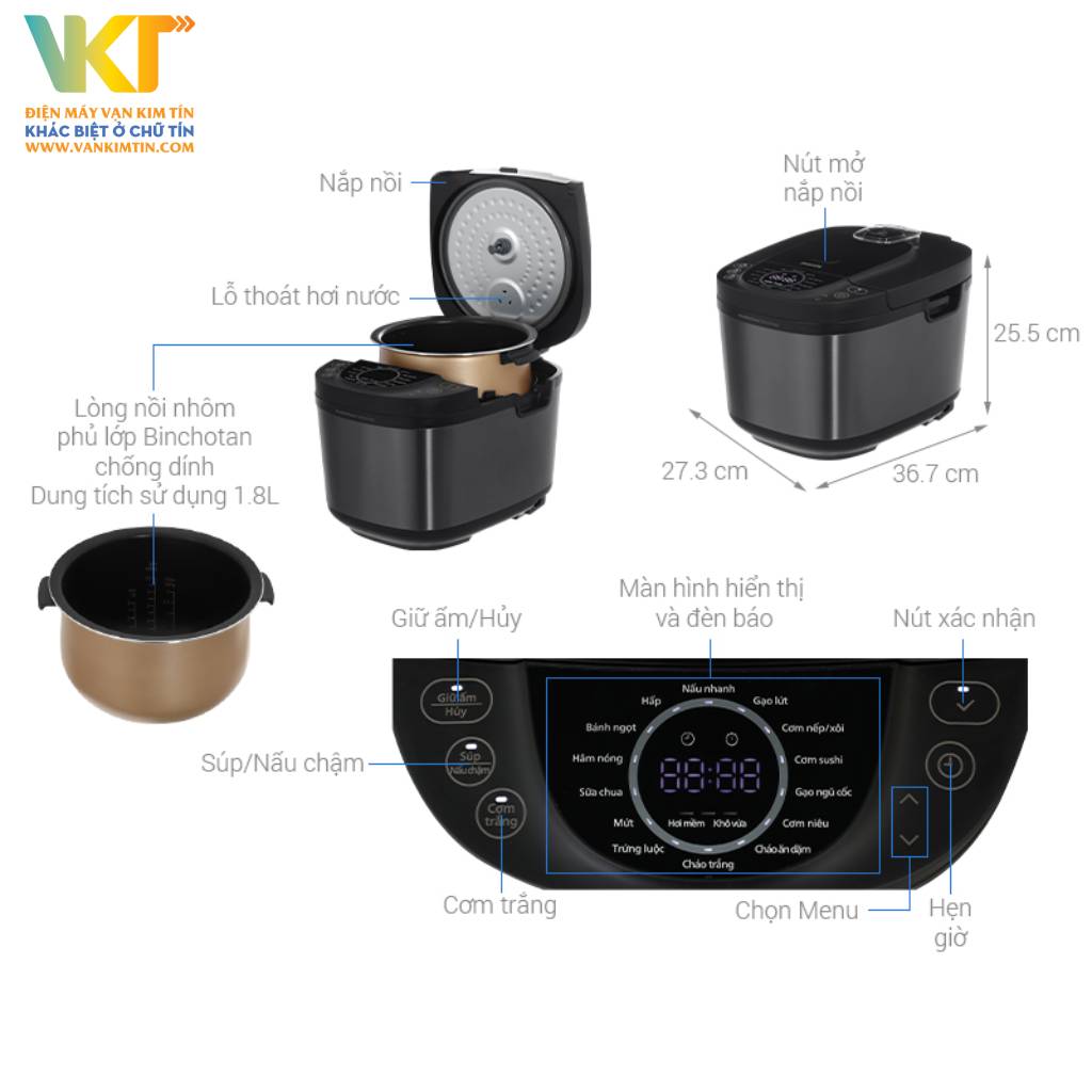 Nồi cơm điện tử Philips HD4814/31 - Thông số kỹ thuật