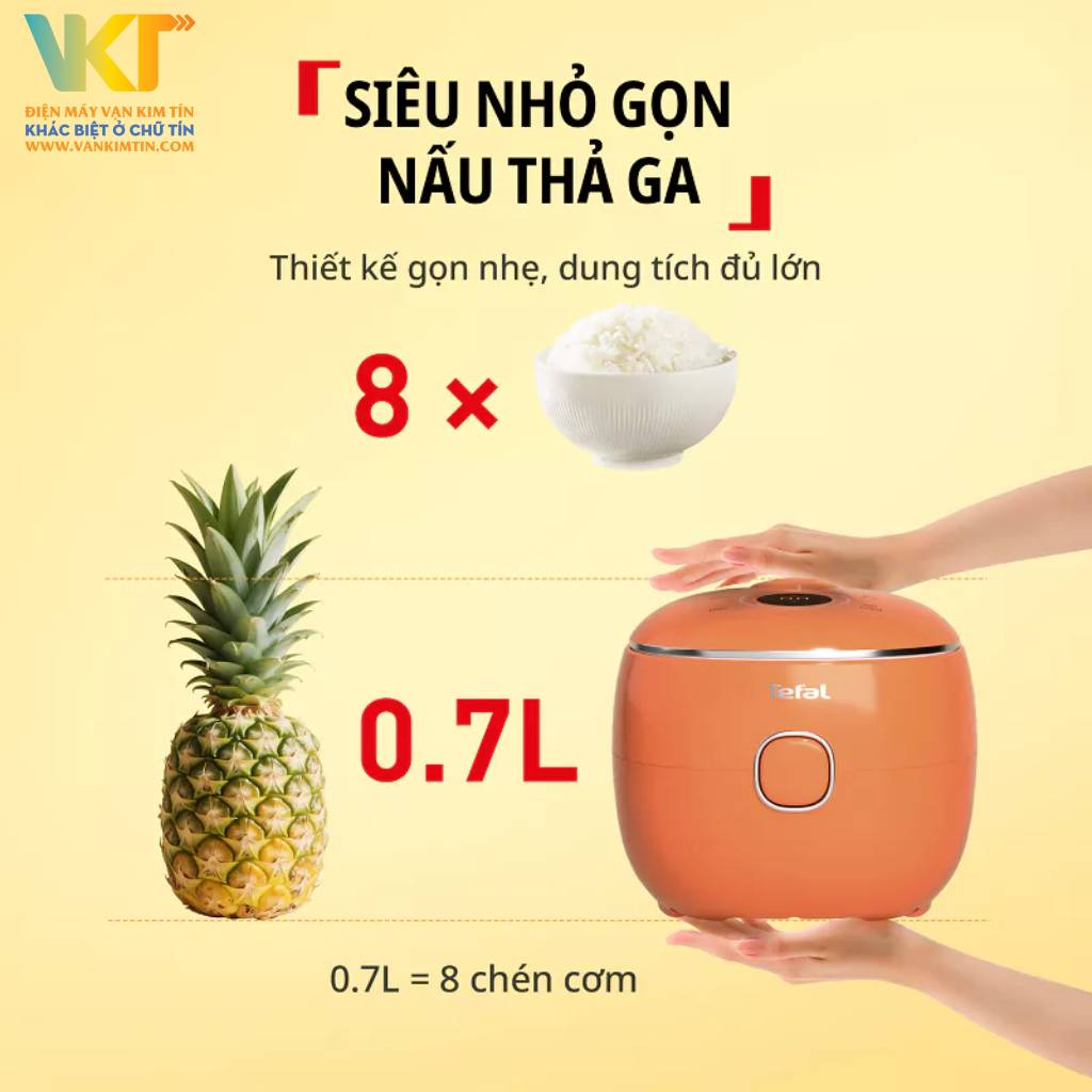 Nồi cơm điện từ Tefal POP Mini 0.7 lít - Kiểu dáng hiện đại, đầy màu sắc và dung tích 0.7 lít