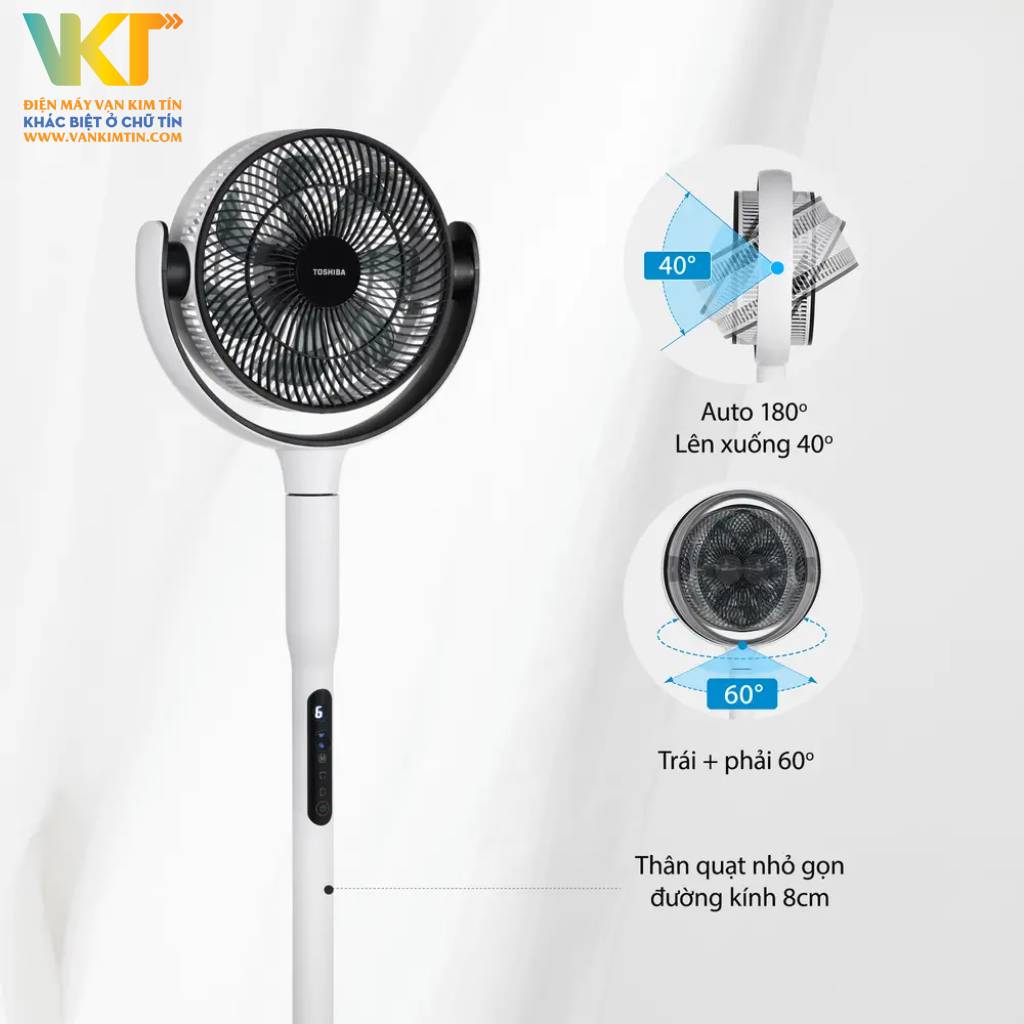 Quạt đối lưu Toshiba F-DSC40XVN(W) - Quạt nhỏ nhắn, kích thước tối ưu, không chiếm nhiều diện tích