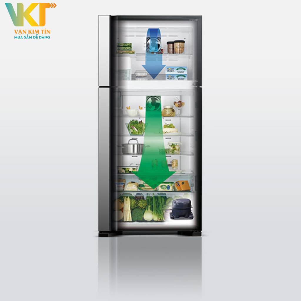 Tủ lạnh Hitachi 450 lít R-FG560PGV8X GBK - Công nghệ tiết kiệm điện và hệ thống quạt kép cải tiến 