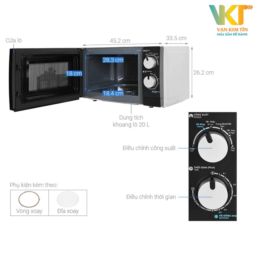 Sharp R208 Lò vi sóng Sharp R-208VN-WS 20 lít chính hãng, giá tốt