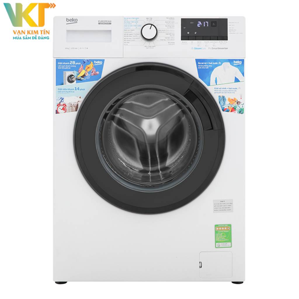 Máy giặt Beko Inverter 10 kg WCV10612XB0ST - Kiểu dáng sang trọng, phù hợp gia đình đông thành viên