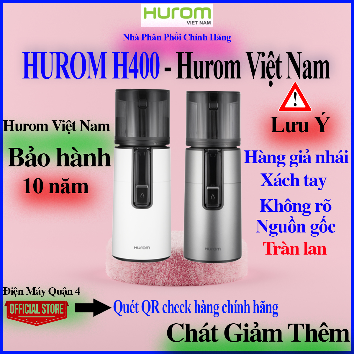 Cẩn Thận mua nhầm máy ép Hurom hàng giả nhái, hàng không rõ nguồn gốc