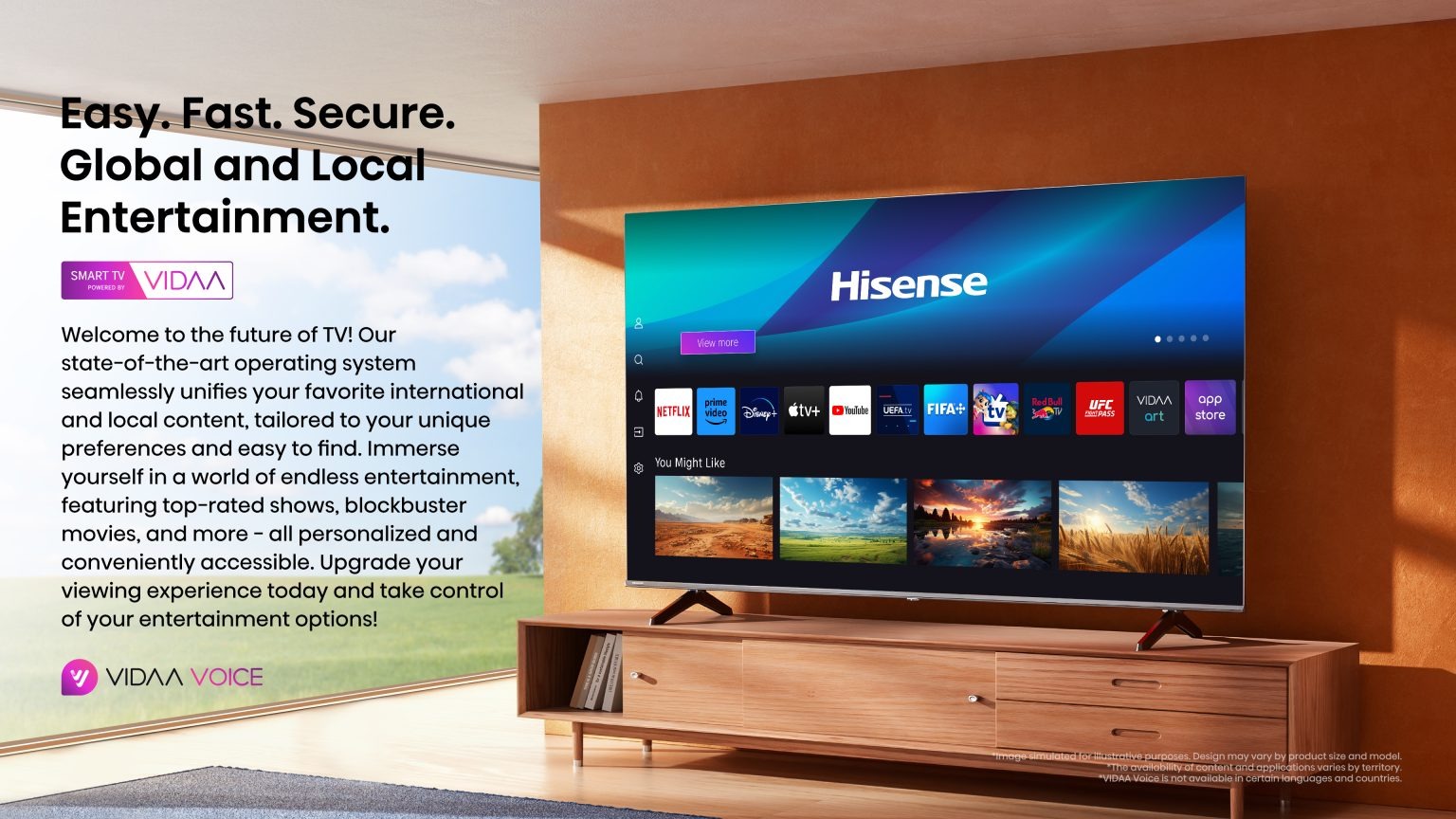 Smart Tivi Hisense 65A6100N 4K 65 inch –Hệ điều hành VIDAA U7