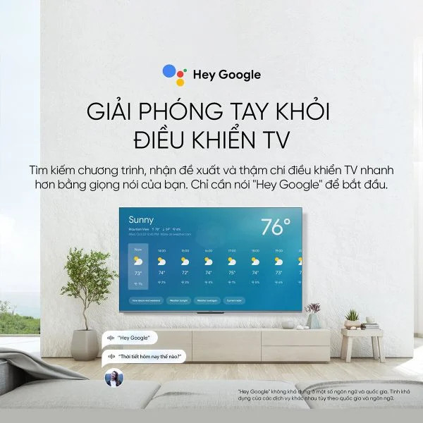 Google Tivi Coocaa 55Y73 Pro 4K QLED 55 inch Google Assistant