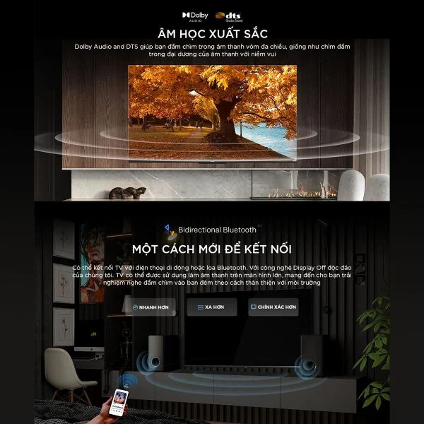 Google Tivi Coocaa 65Y73 4K 65 inch Dolby Audio