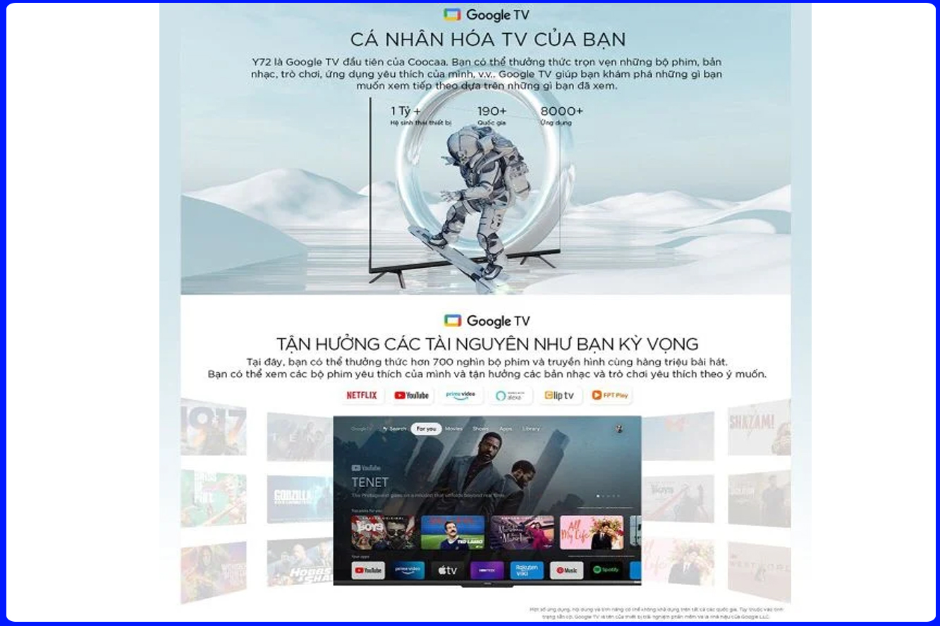 Google Tivi Coocaa 85Y73 4K 85 Inch - Google tivi