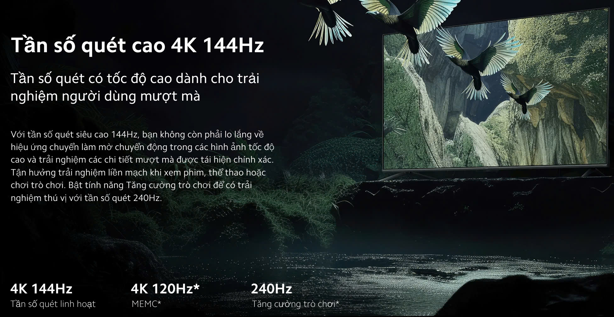Google Tivi Xiaomi QLED 4K 85 Inch L85MA-MAXEA Tần số quét 144Hz