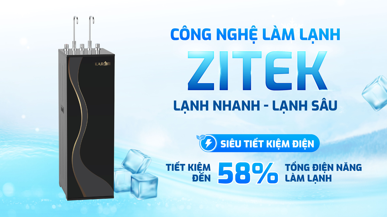 Máy lọc nước nóng lạnh Karofi KAD-D66S PRO Công Nghệ Làm Lạnh Máy Nén Zitek