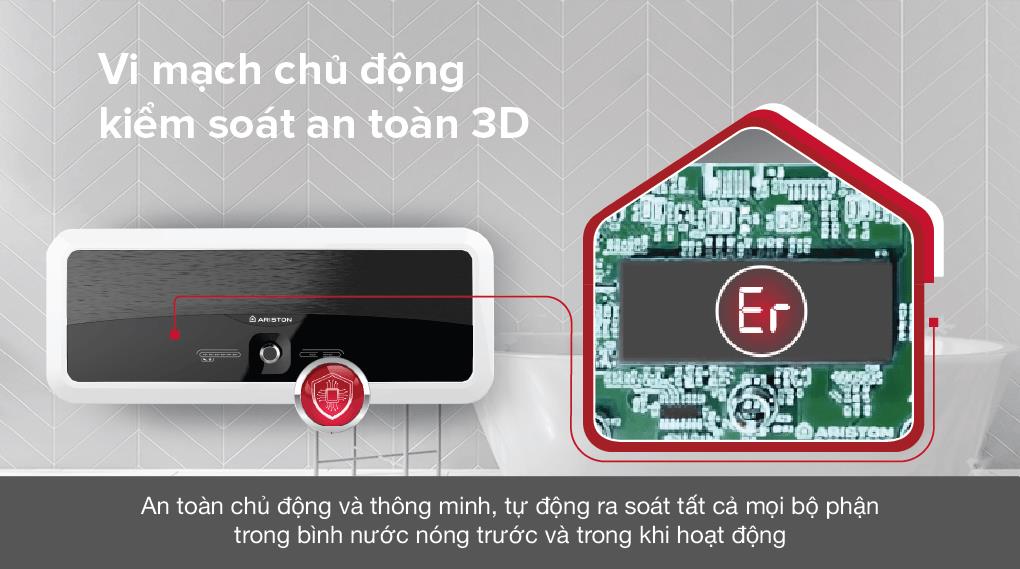 Máy Nước Nóng Gián Tiếp Ariston Slim3 SL3 20 LUX VN 20 Lít Vi mạch kiểm soát an toàn 3D