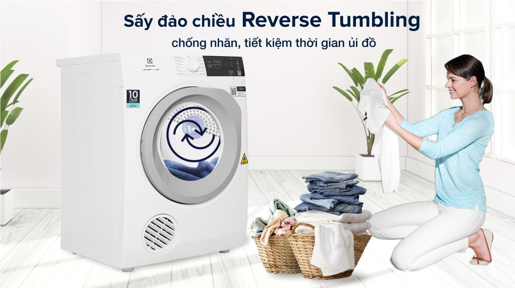 Máy Sấy Thông Hơi Electrolux 9 Kg EDV904N3SC Reverse Tumbling